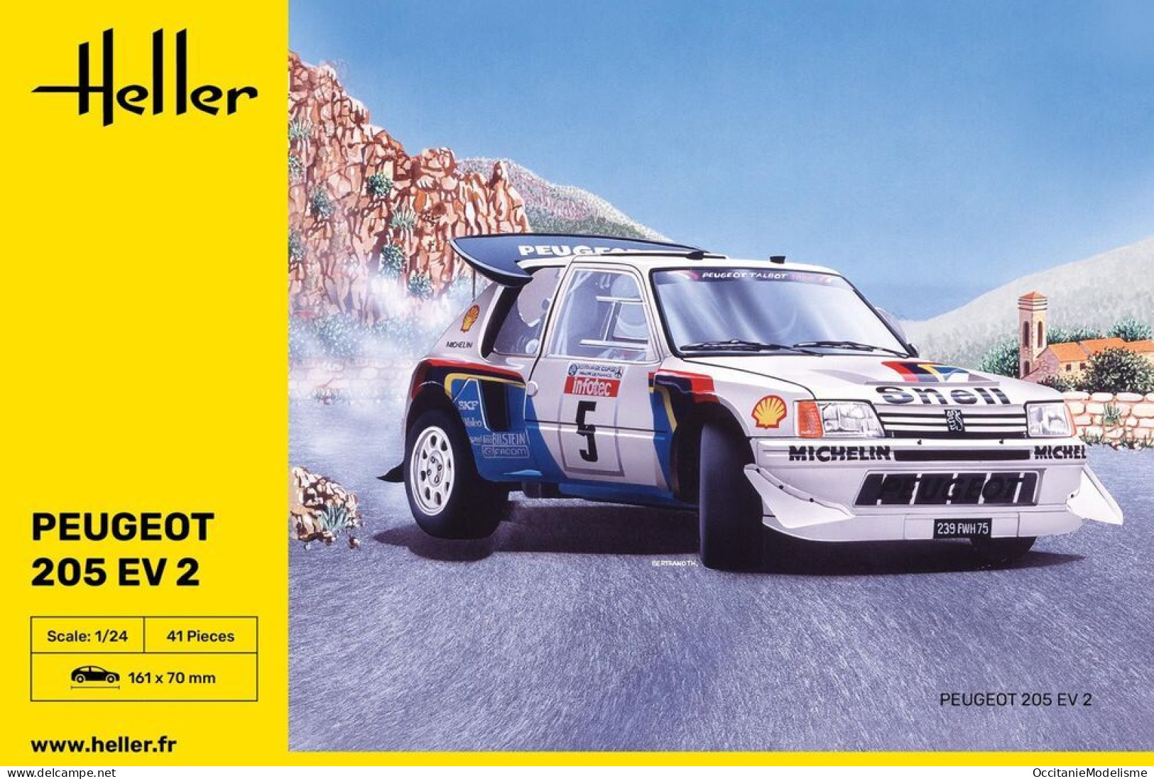 Heller - PEUGEOT 205 EV2 Turbo 16 Maquette Kit Plastique Réf. 80716 NBO Neuf 1/24 - Cars