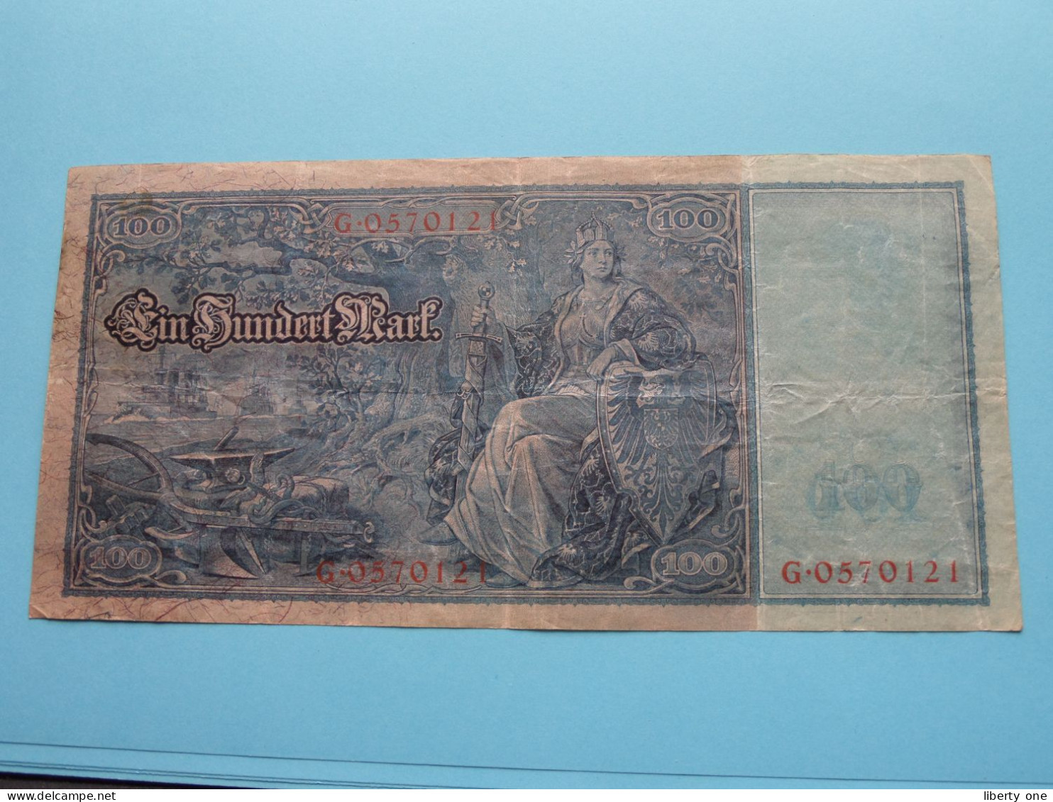Ein ( 100 ) Hundert Mark ( Berlin 21 April 1910 ) Reichsbanknote G 0570121 ( For Grade See SCANS ) VF ! - 100 Mark