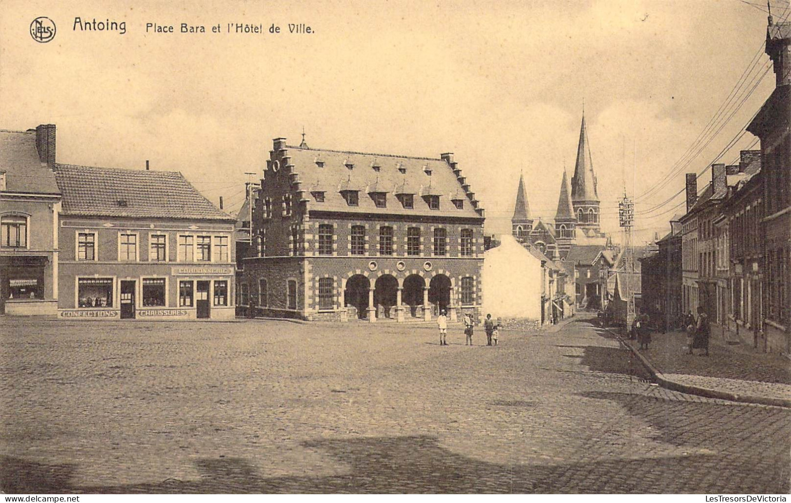 BELGIQUE - ANTOING - Place Bara Et L'Hôtel De Ville - Edition Van Wymersch Boesen - Carte Postale Ancienne - Antoing