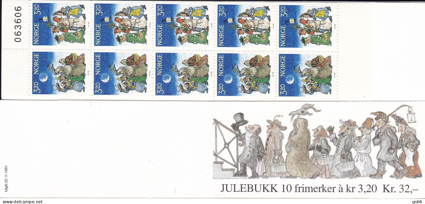 Norge, 1991, 1082/83 Booklet 17, MNH **, Weihnachten: Weihnachtsbräuche.  Control Number - Booklets