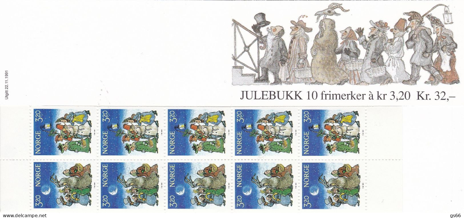 Norge, 1991, 1082/83 Booklet 17, MNH **, Weihnachten: Weihnachtsbräuche. - Booklets