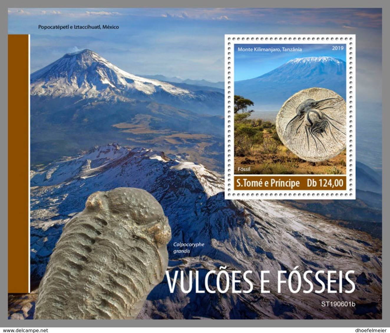 SAO TOME 2019 MNH Fossils Fossilien Fossiles S/S - OFFICIAL ISSUE - DH1948 - Fossilien