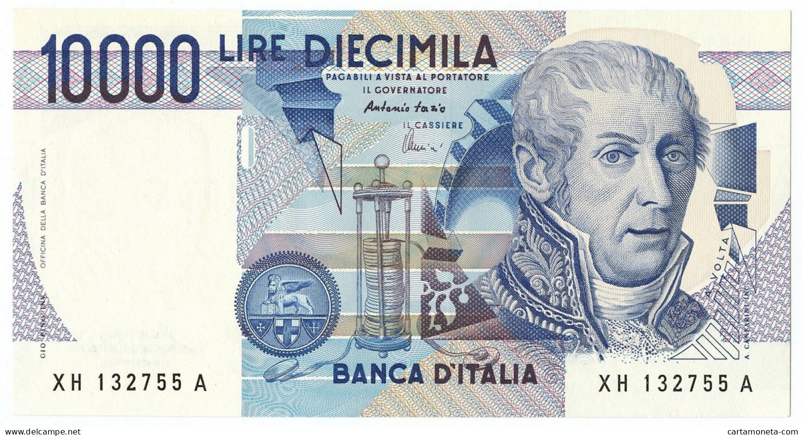 10000 LIRE B. D'ITALIA ALESSANDRO VOLTA SERIE SOSTITUTIVA XH 21/12/1999 FDS-/FDS - Altri & Non Classificati