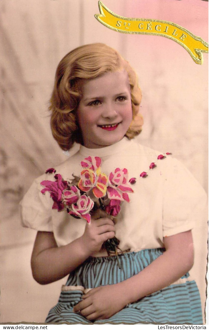 FETES - Ste Cécile - Fille - Fleurs - Carte Postale Ancienne - Sonstige & Ohne Zuordnung