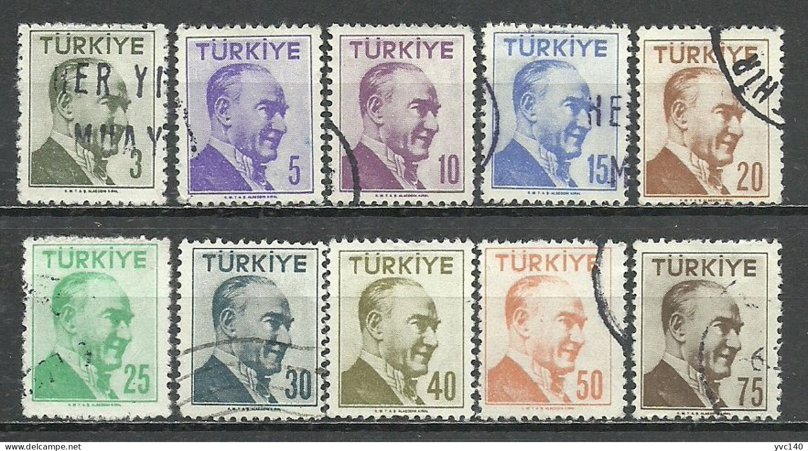 Turkey; 1956 Regular Postage Stamps - Used Stamps