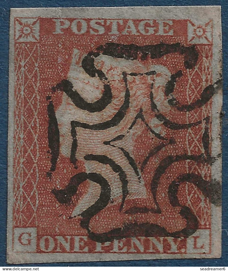 Grande Bretagne N°3D 1 Pence Brun Rouge Variété "tete D'ivoire" Oblitéré Croix De Malte Noire Grandes Marges SUPERBE - Gebruikt