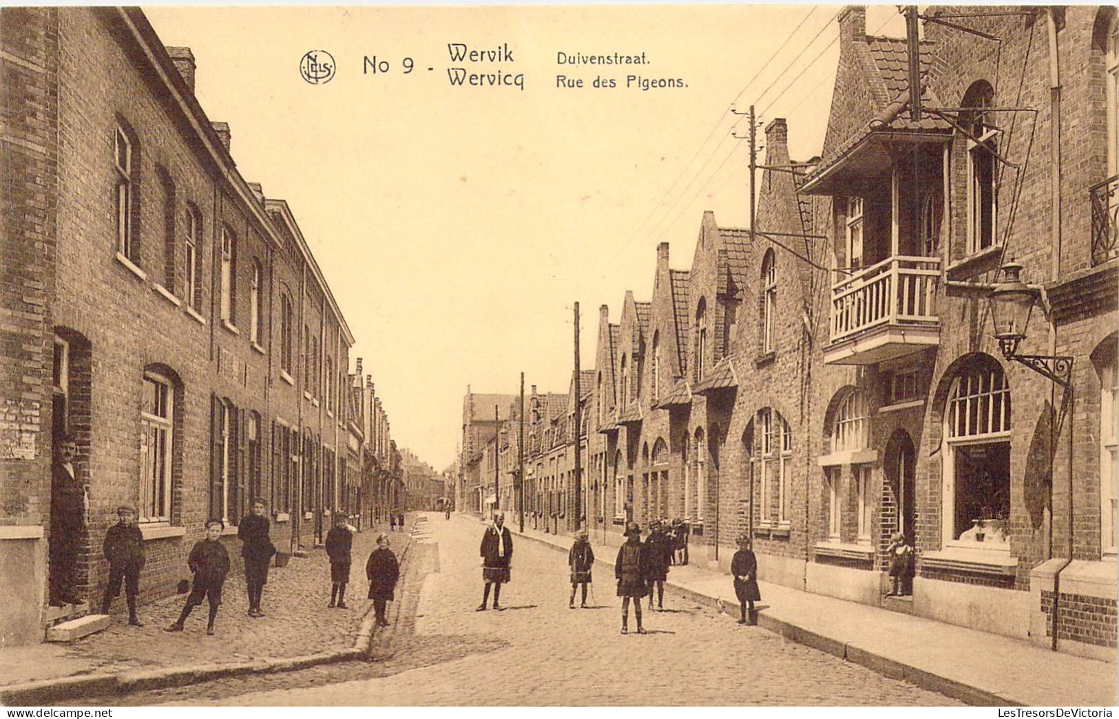 BELGIQUE - WERVIK - Rue Des Pigeons - Editeur M Dumez Truwant - Carte Postale Ancienne - Wervik