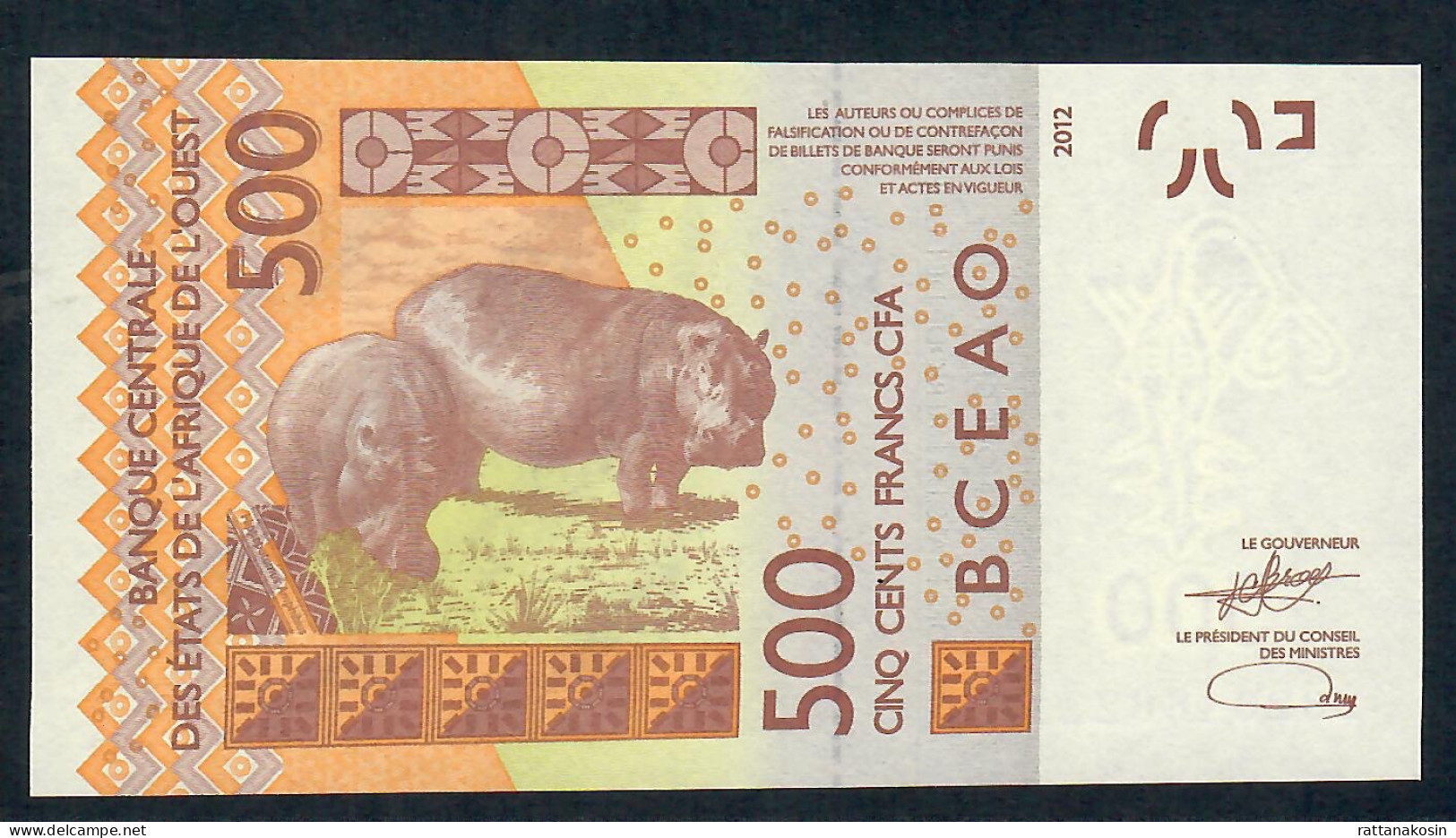 W.A.S.  IVORY COAST P119Al 500 FRANCS(20)23 2023 Signature 46 UNC. - Stati Dell'Africa Occidentale