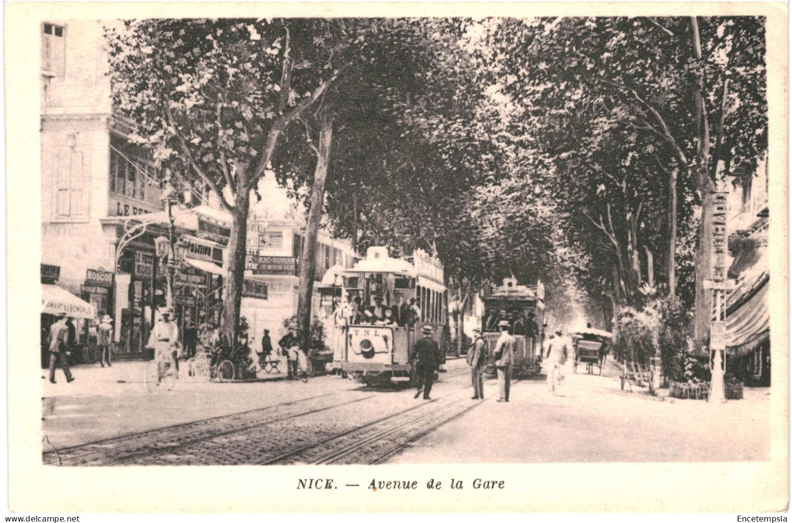 CPA  Carte Postale France Nice  Avenue De La Gare Trams   VM68823 - Transport (rail) - Station