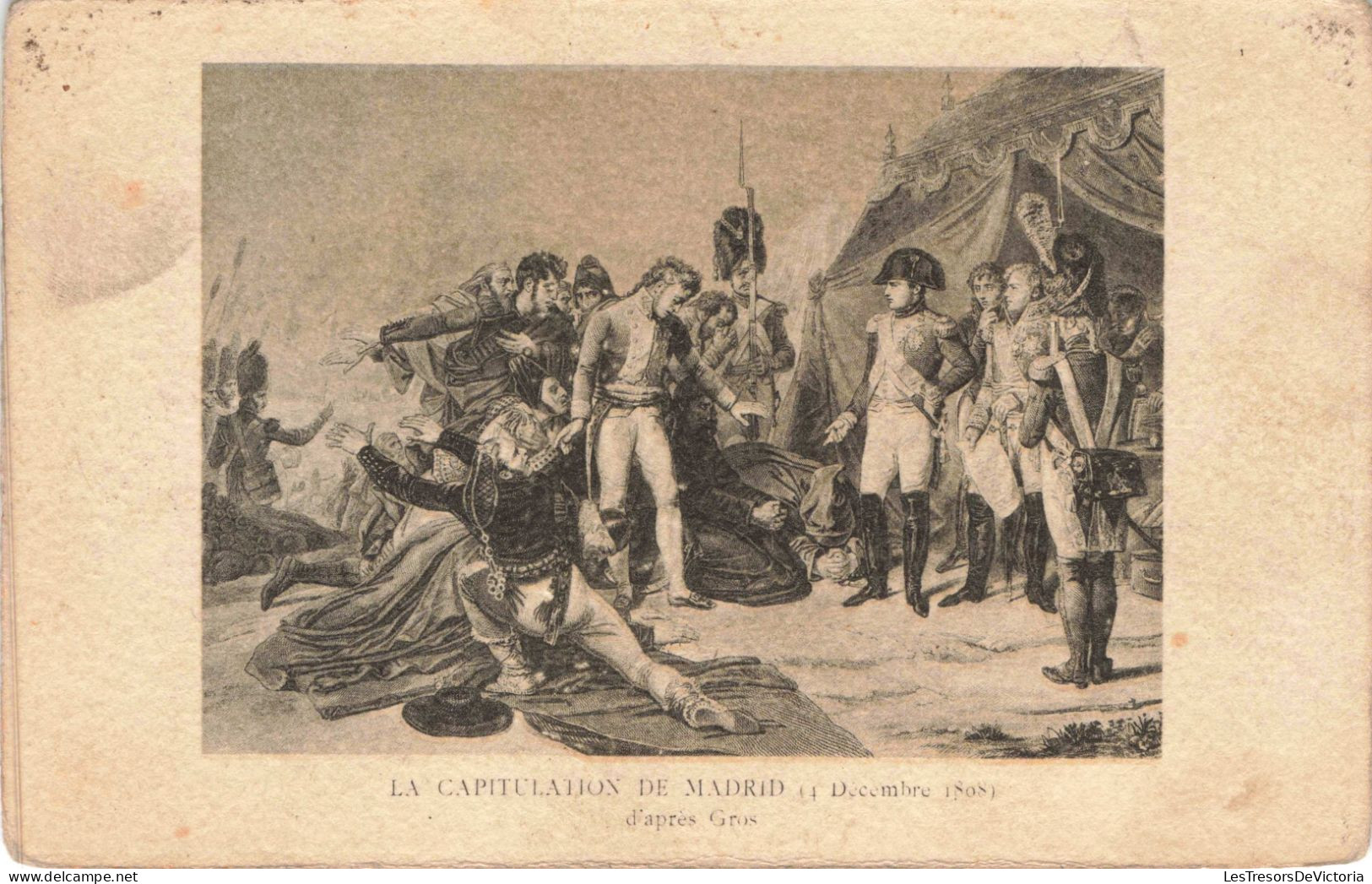 Tableau Historique - La Capitulation De MADRID 14 Décembre 1808 - D'après Gros - Napoléon - Carte Postale Ancienne - History