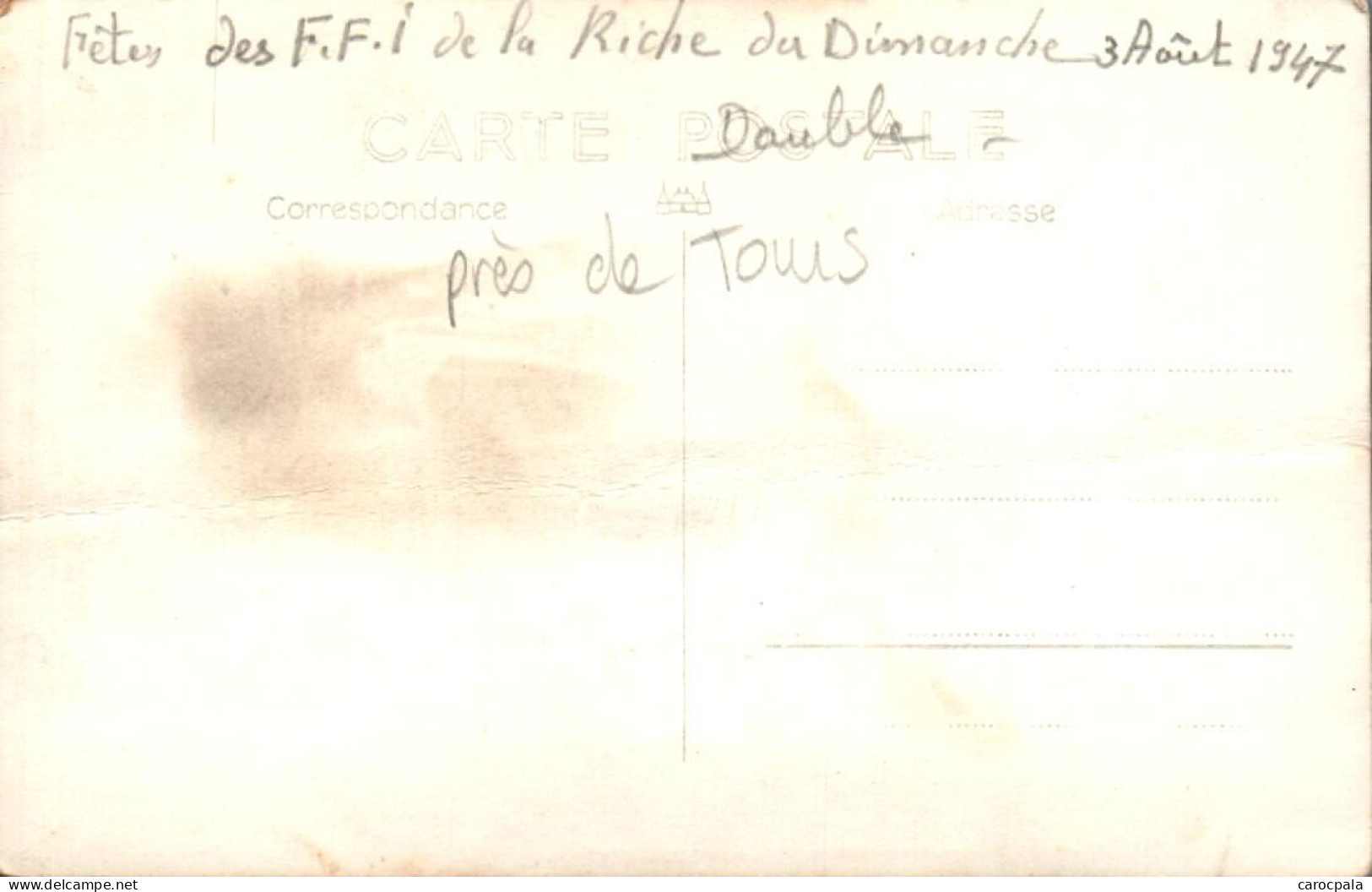 Carte Photo Fête Des F.F.I De La Riche Du 3 Aout 1947 - La Riche