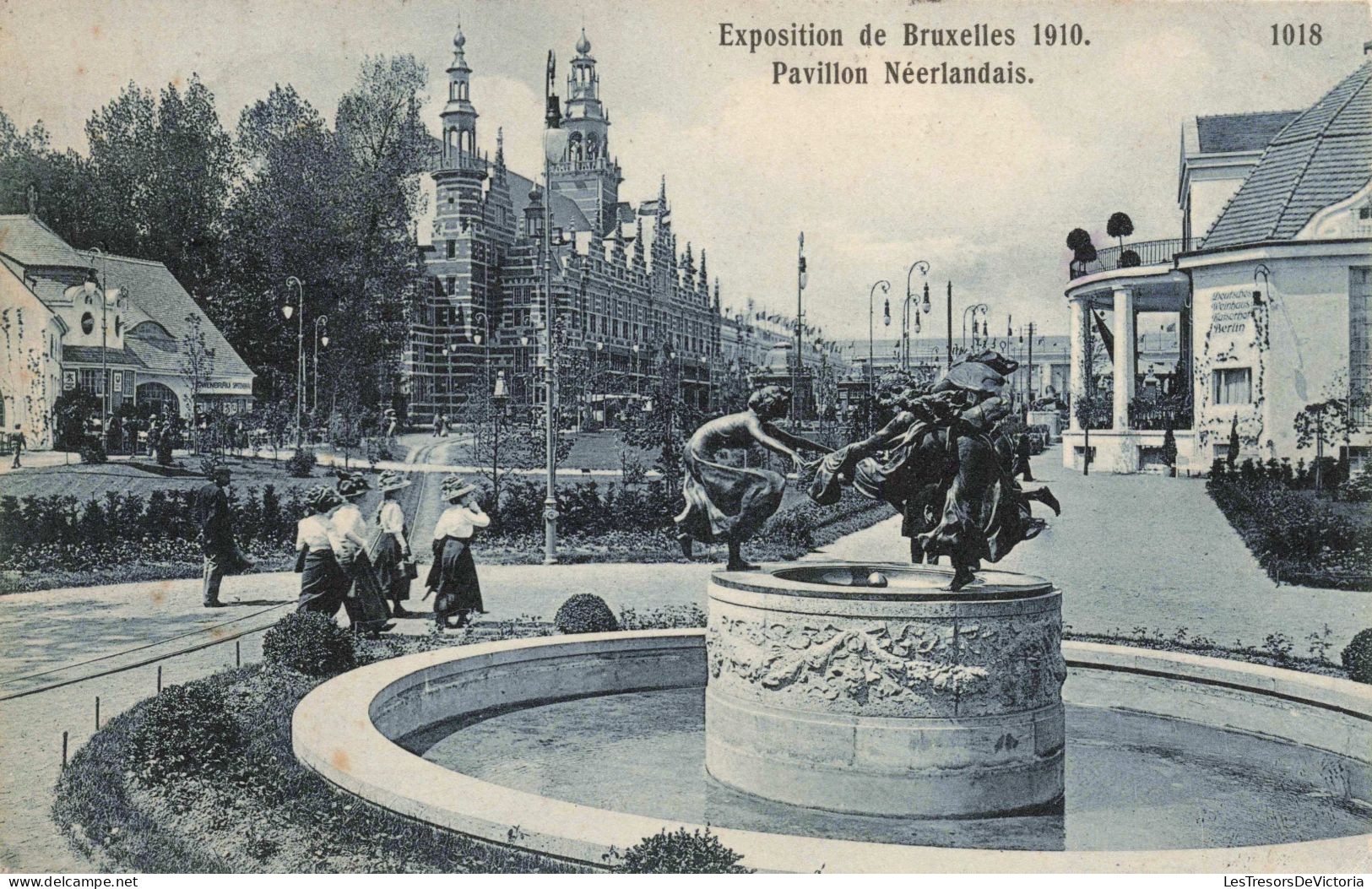 BELGIQUE - Exposition De Bruxelles 1910 - Pavillon Néerlandais - Animé - Fontaine - Carte Postale Ancienne - Weltausstellungen