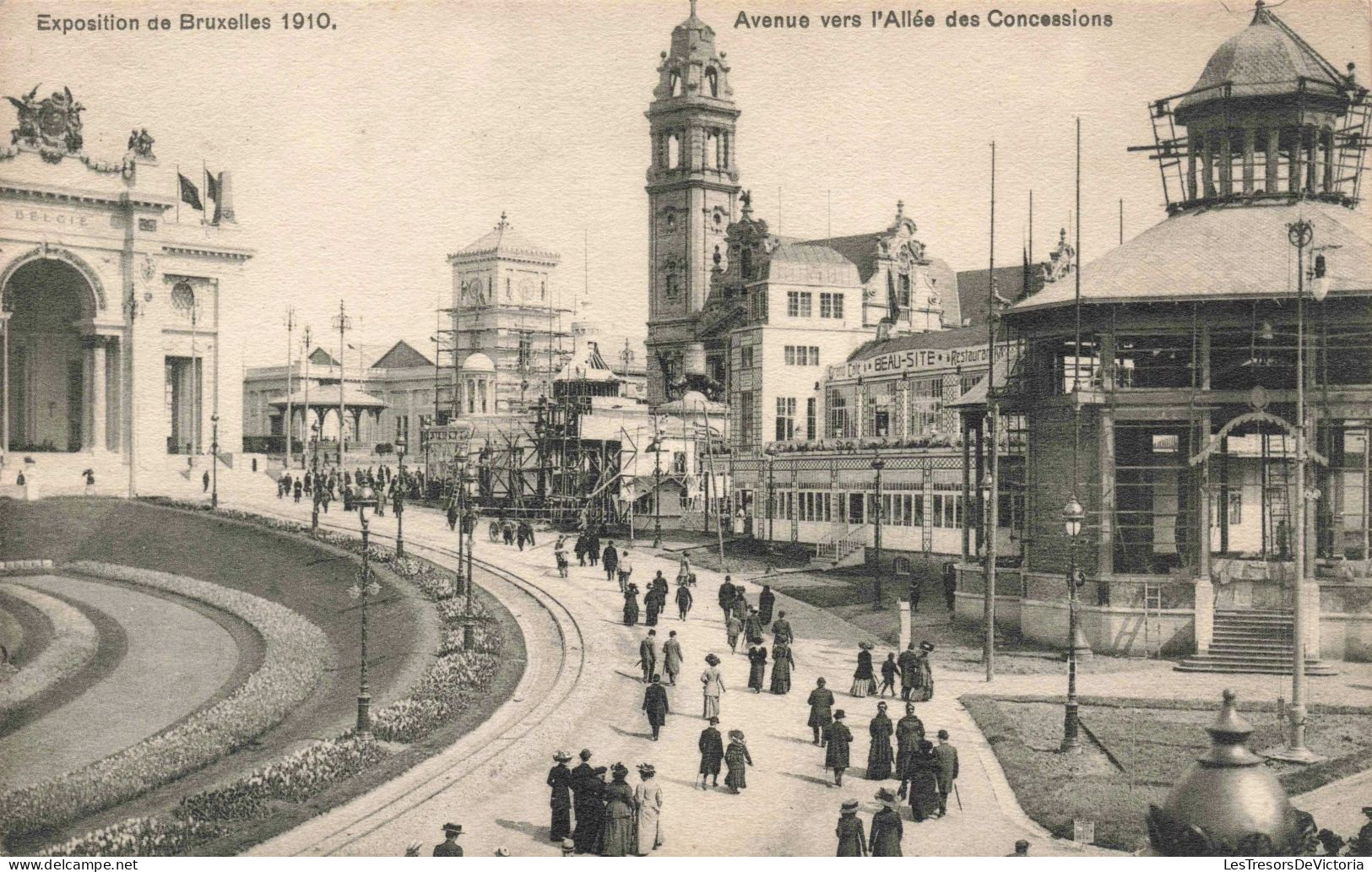 BELGIQUE - Exposition De Bruxelles 1910 - Avenue Vers L'Allée Des Concessions - Animé - Carte Postale Ancienne - Expositions Universelles