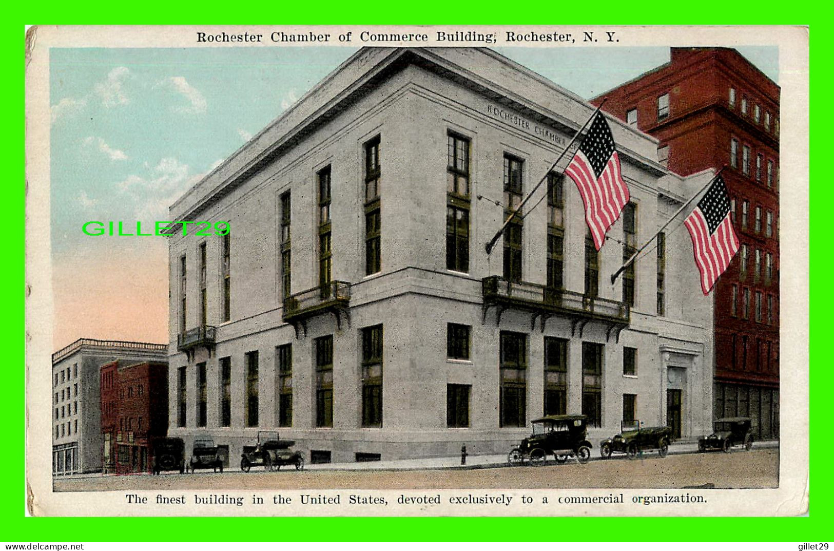 ROCHESTER, NY - ROCHESTER CHAMBER OF COMMERCE BUILDING - ANIMATED WITH OLD CARS - - Rochester