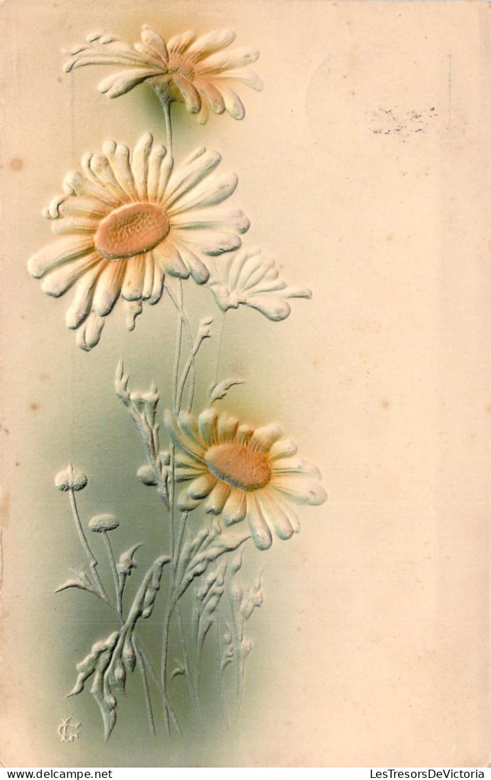 FLEURS - Marguerites En Relief - Carte Postale Ancienne - Flowers