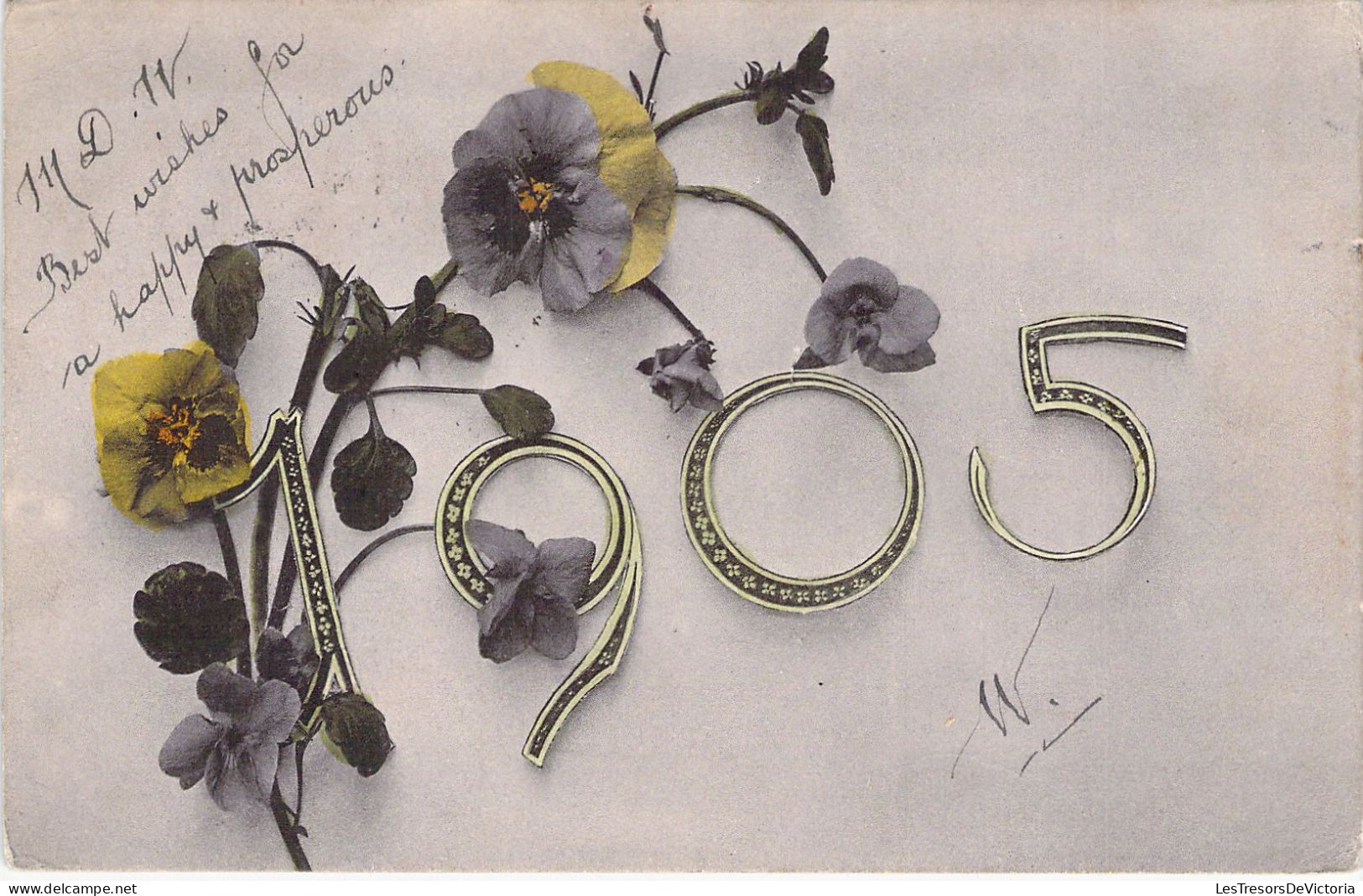 FLEURS - Pensées - 1905 - Carte Postale Ancienne - Blumen