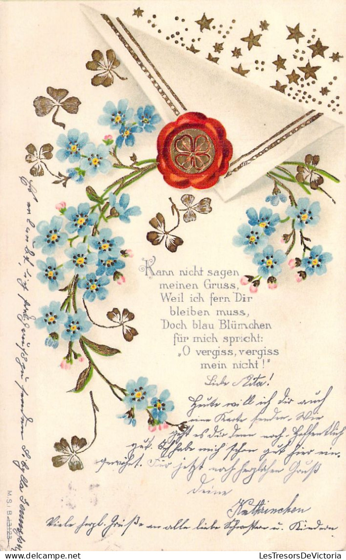 FLEURS - Myosotis - Enveloppe - Carte Postale Ancienne - Fleurs