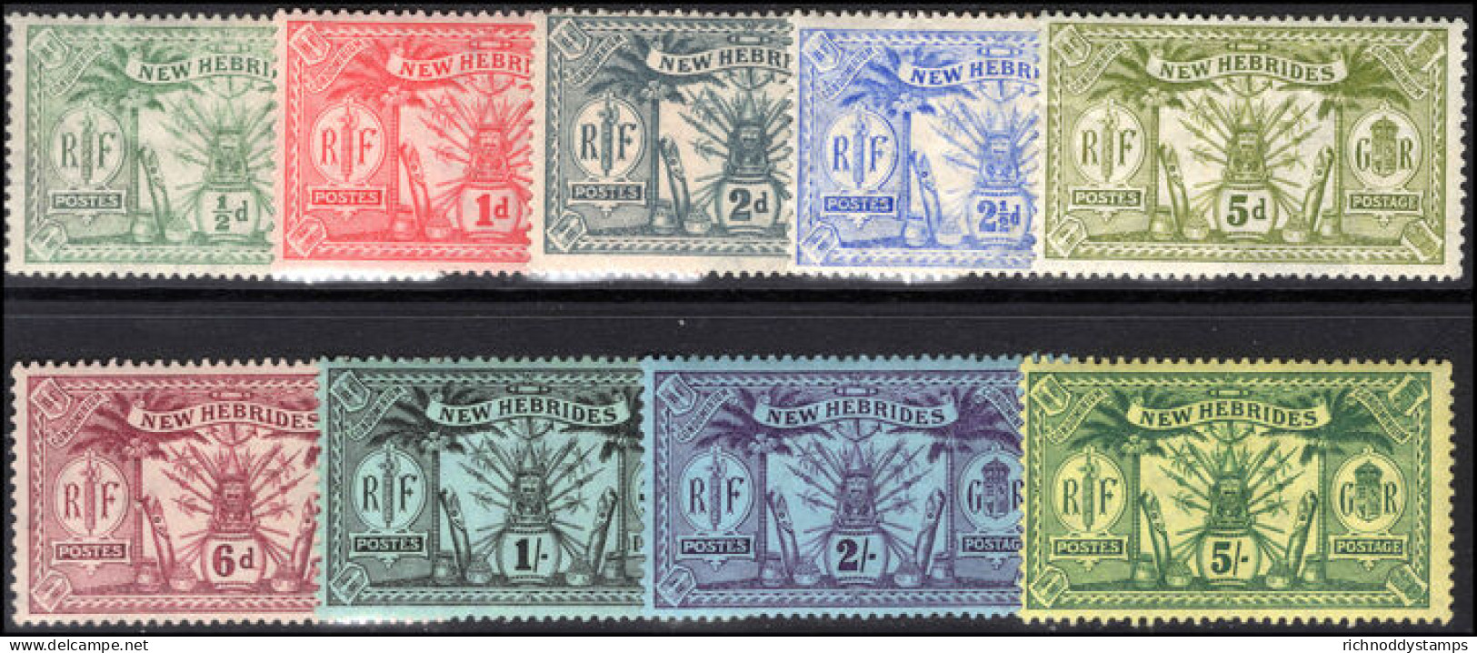 New Hebrides 1911 Set Lightly Mounted Mint. - Neufs