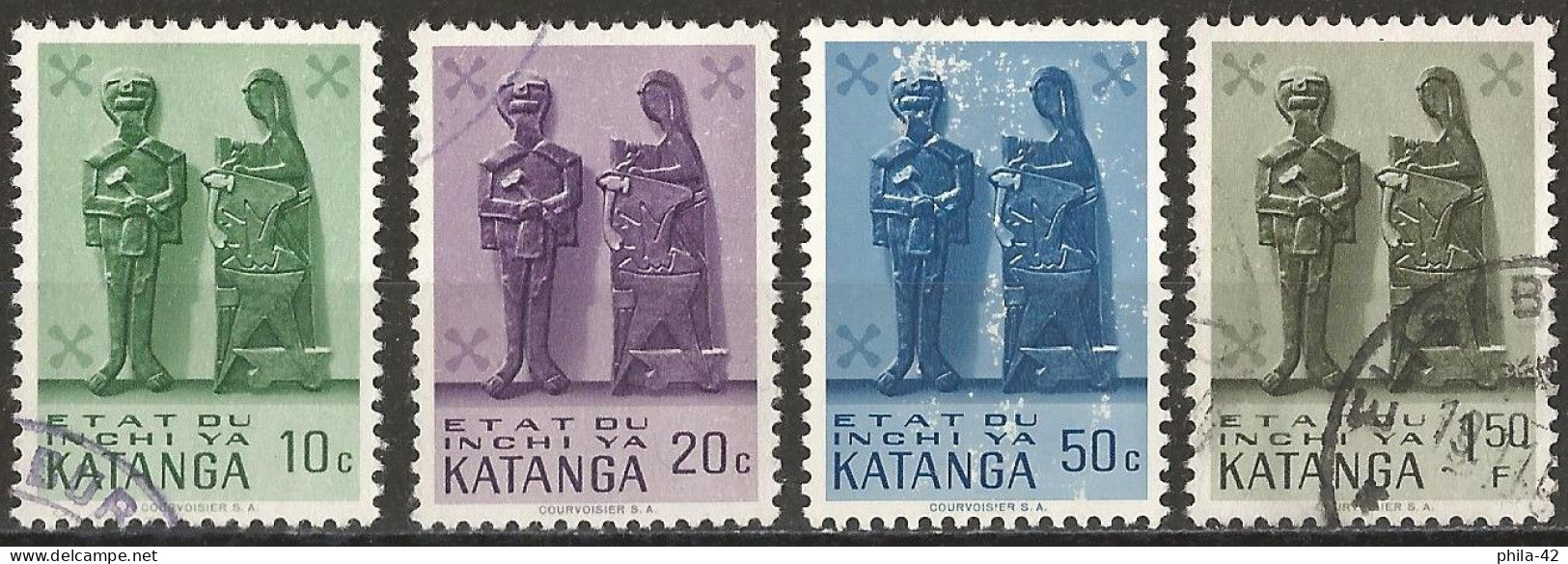 Katanga 1961 - Mi 52/55 - YT 52/55 ( Wood Carvings ) - Katanga