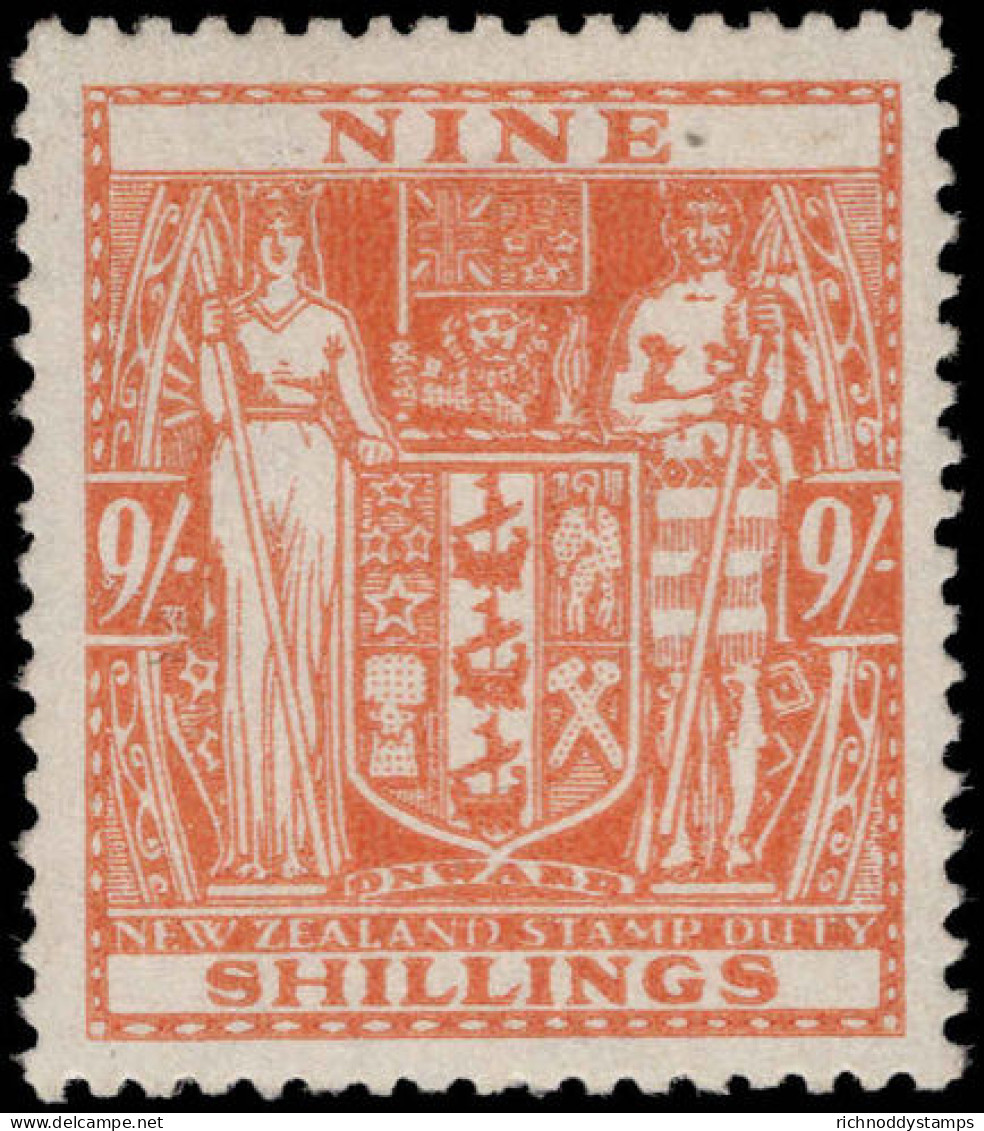 New Zealand 1940-58 9s Brown-orange Unmounted Mint. - Steuermarken/Dienstmarken