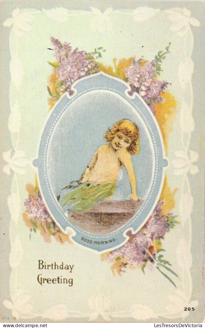 FLEURS - Ange Dans Un Médaillon - Lilas - Illustration Non Signée - Carte Postale Ancienne - Blumen
