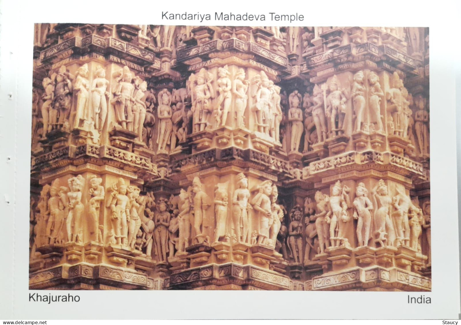 India Khajuraho Temples MONUMENTS - KANDARIYA MAHADEVA Temple Picture Post CARD New As Per Scan - Etnicas