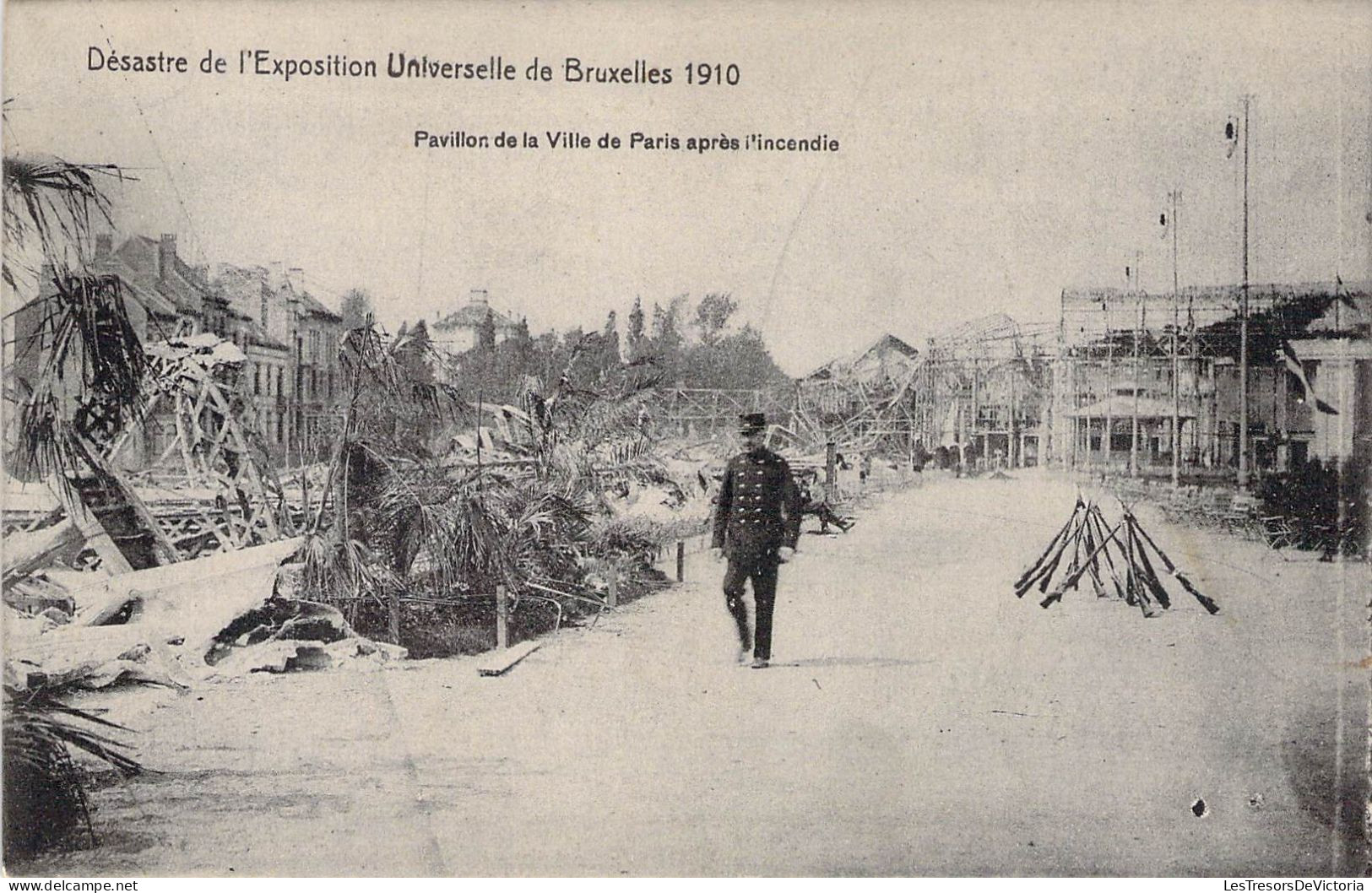 BELGIQUE - BRUXELLES - Désastre De L' Exposition Bruxelles 1910 - Pavillon De La Ville De Paris - Carte Postale Ancienne - Expositions Universelles