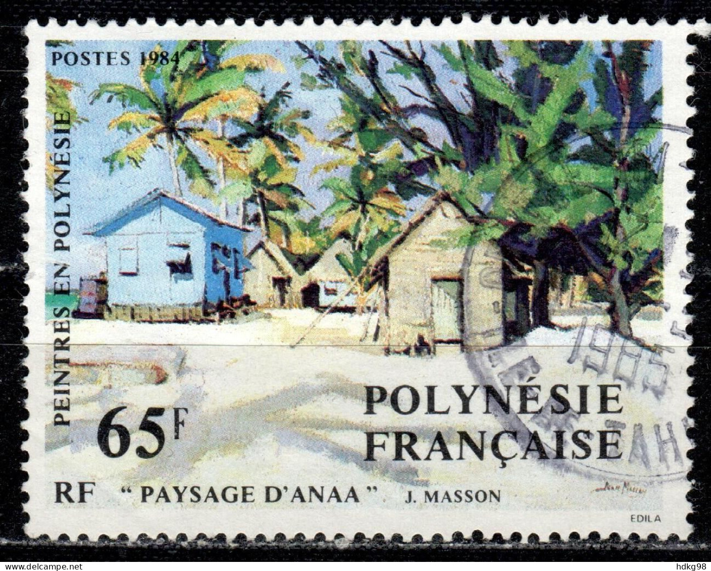 F P+ Polynesien 1984 Mi 415 Gemälde - Gebraucht