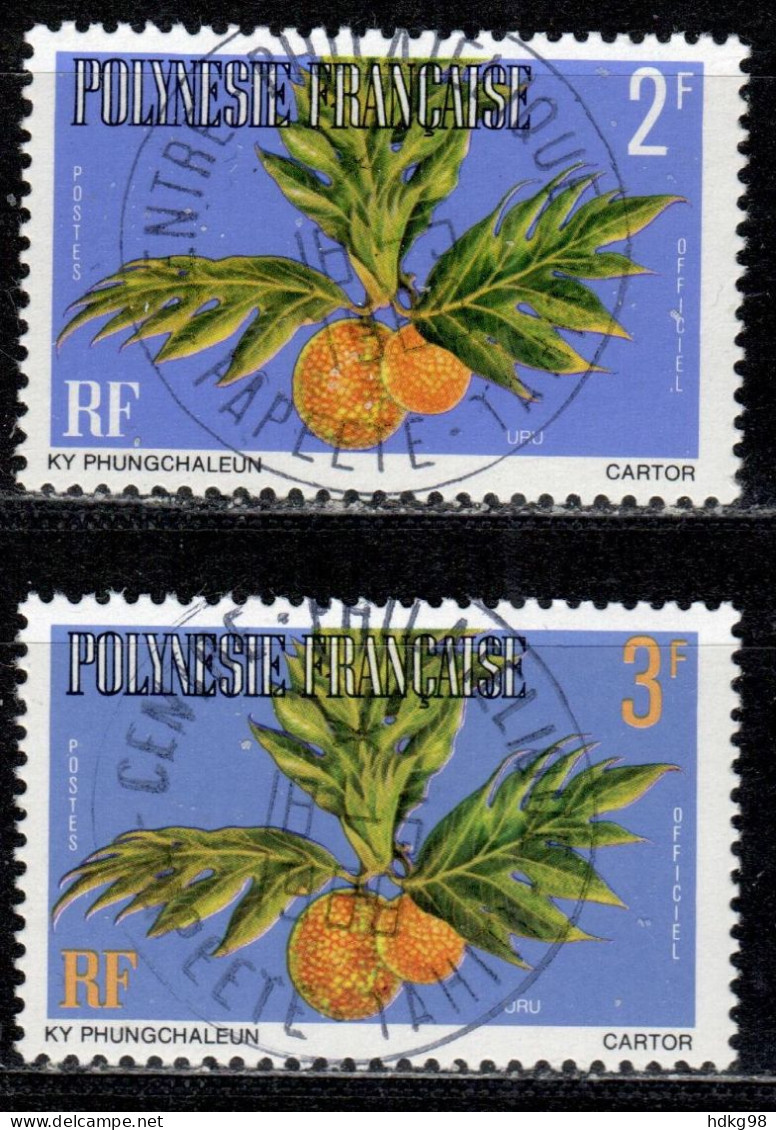 F P+ Polynesien 1977 Mi 2-3 C Dienstmarke Brotfrucht - Used Stamps