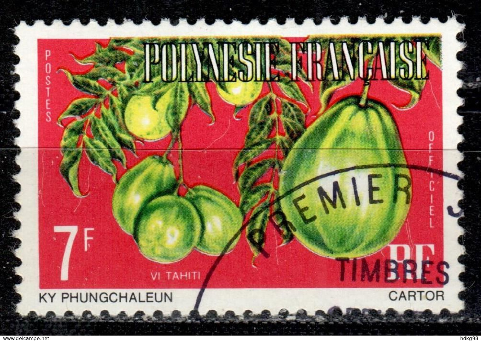 F P+ Polynesien 1977 Mi 5 A Dienstmarke Tahitipflaume - Used Stamps