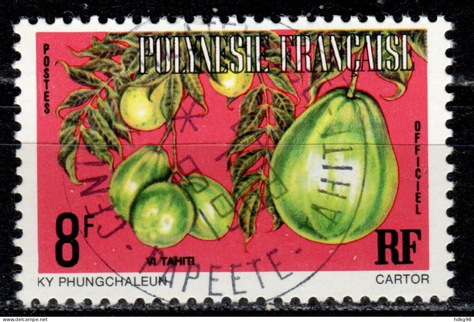 F P+ Polynesien 1977 Mi 6 A Dienstmarke Tahitipflaume - Used Stamps