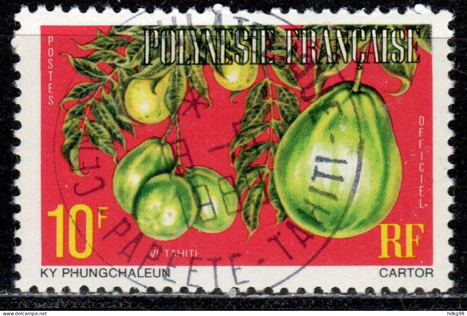F P+ Polynesien 1977 Mi 7 C Dienstmarke Tahitipflaume - Used Stamps