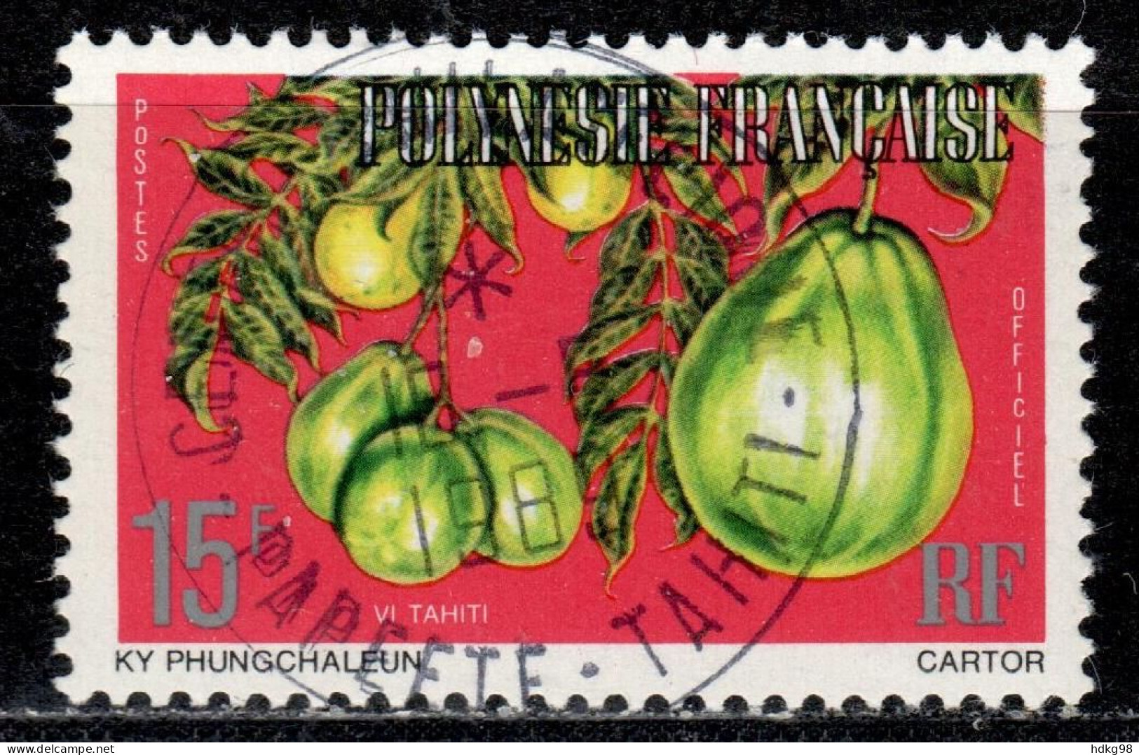 F P+ Polynesien 1977 Mi 8 C Dienstmarke Tahitipflaume - Used Stamps