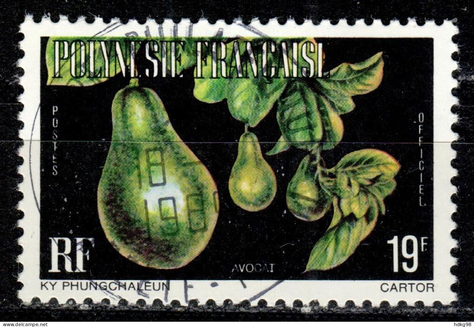 F P+ Polynesien 1977 Mi 9 A Dienstmarke Avocado - Used Stamps