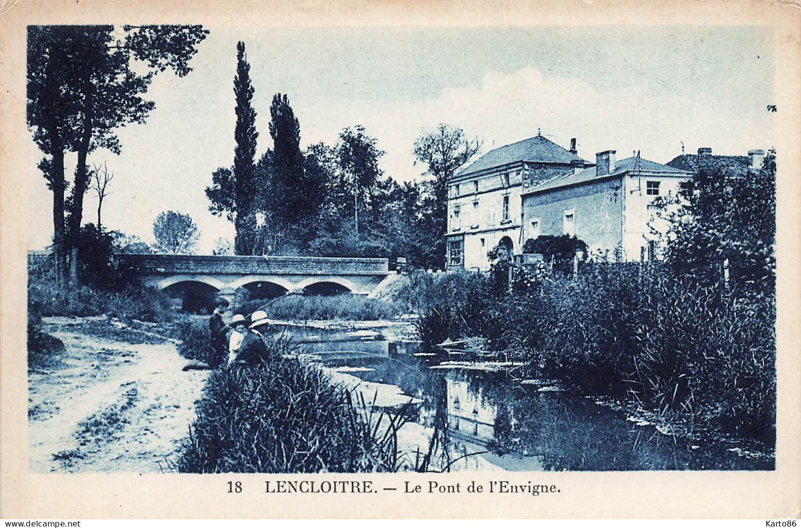 Lencloître * Le Pont De L'envigne * Chemin * Pêche à La Ligne Pêcheurs - Lencloitre