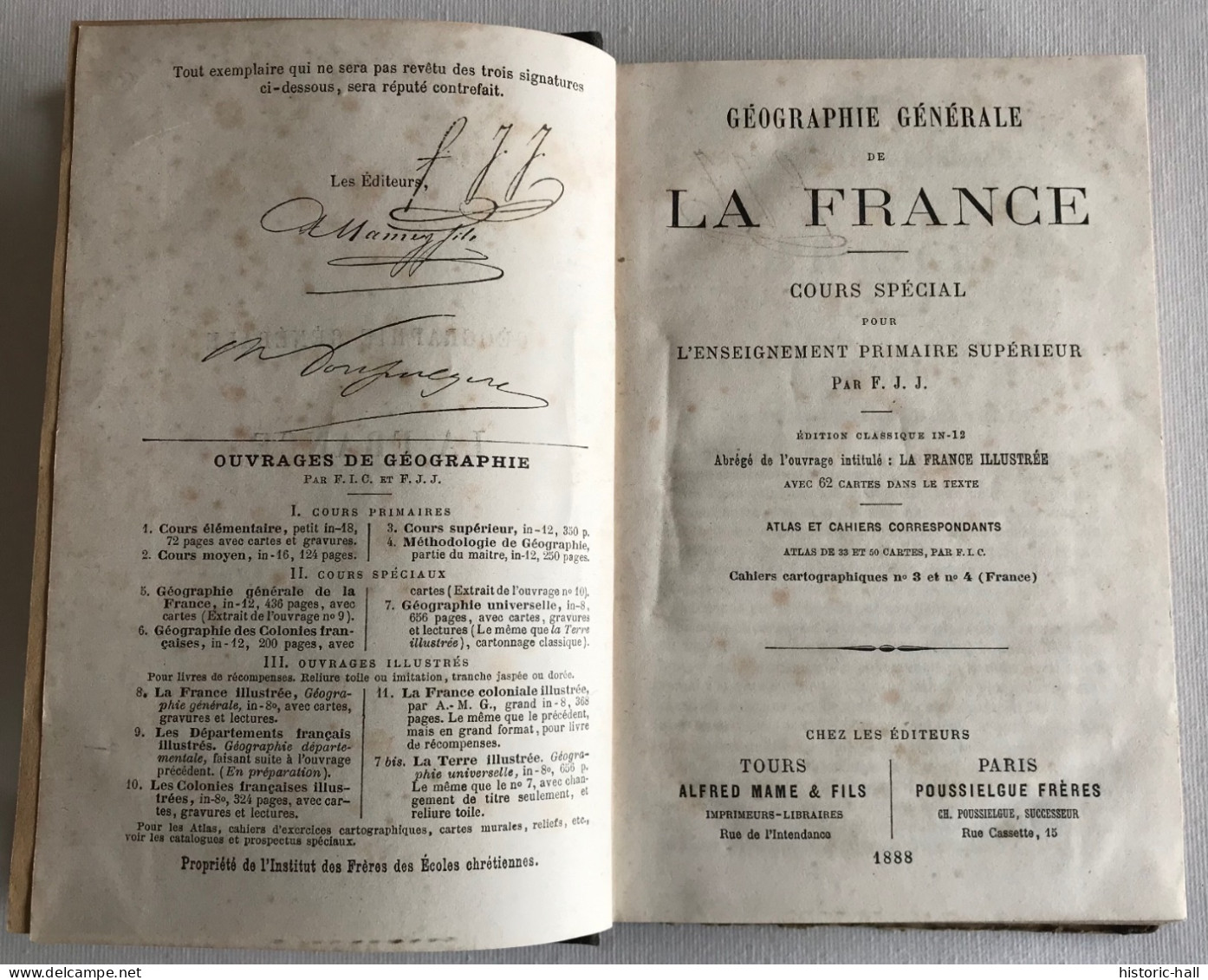 Geographie Générale De LA FRANCE - Cours Spécial - 1888 - F.J.J - Soziologie