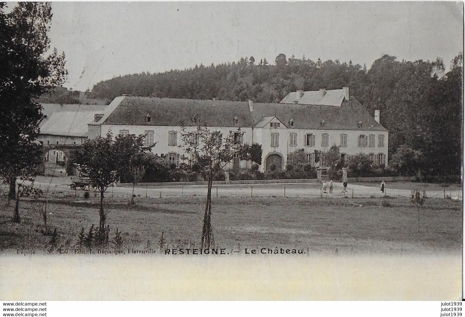 RESTEIGNE ..-- RARE CHATEAU . Vers PARIS ( Mr Léon WEGIMONT ) . Très Beau CACHET à étoiles . - Tellin