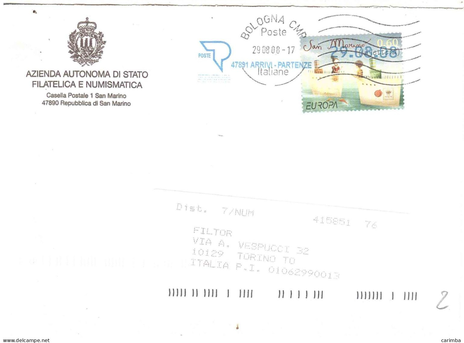 SAN MARINO 2008 €0,60 EUROPA - Lettres & Documents