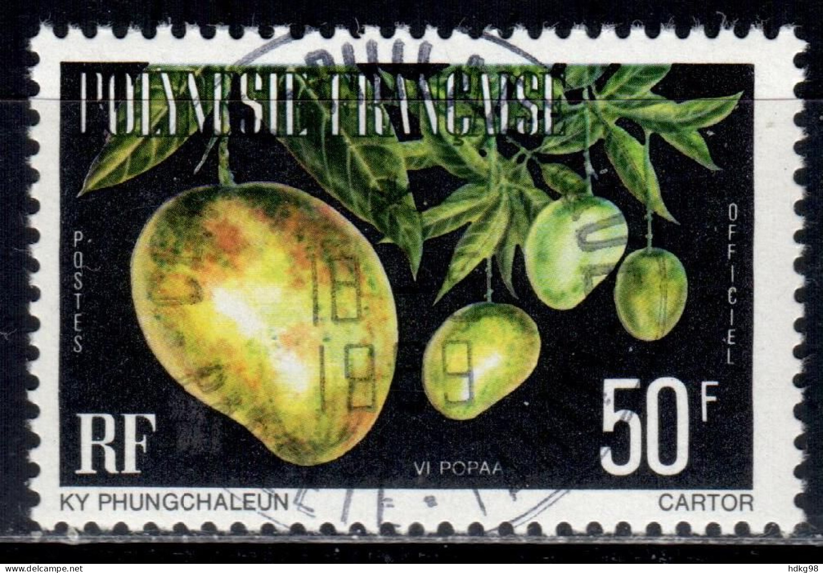 F P+ Polynesien 1977 Mi 13 C Dienstmarke Mango - Used Stamps