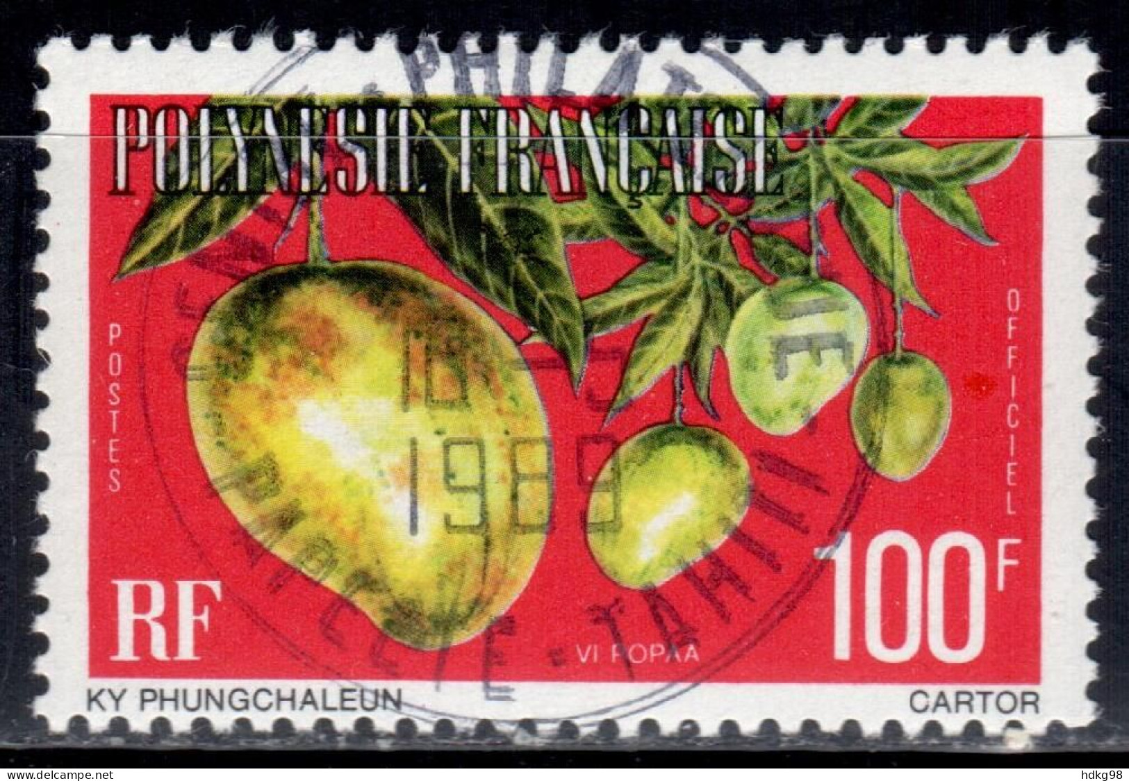F P+ Polynesien 1977 Mi 14 C Dienstmarke Mango - Used Stamps