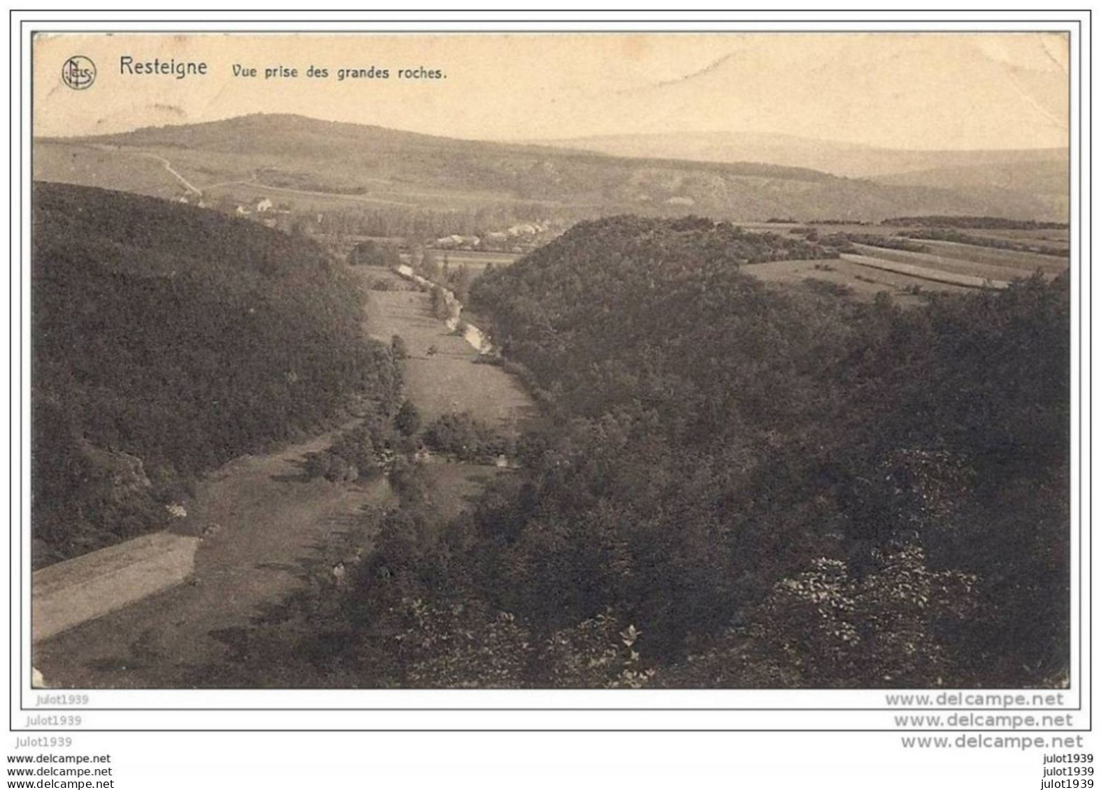 RESTEIGNE ..-- Vue Prise Des Grandes Roches .1913 Vers MONT SUR MARCHIENNE ( Mr Mme Delhaye ) . Voir Verso . - Tellin