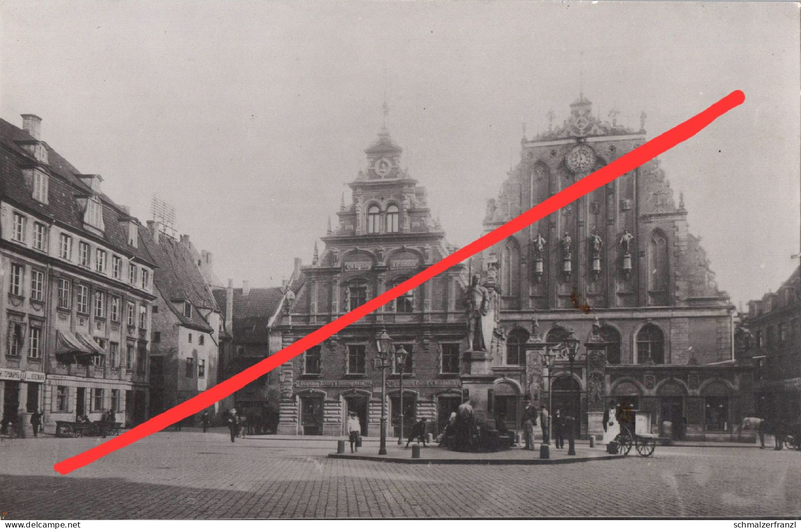 Foto AK Riga Rathausplatz Kalku Iela Schwarzhäupterhaus Markt Hotel Gasthof Cafe Lettland Latvia Latvija Lettonie - Lettonie