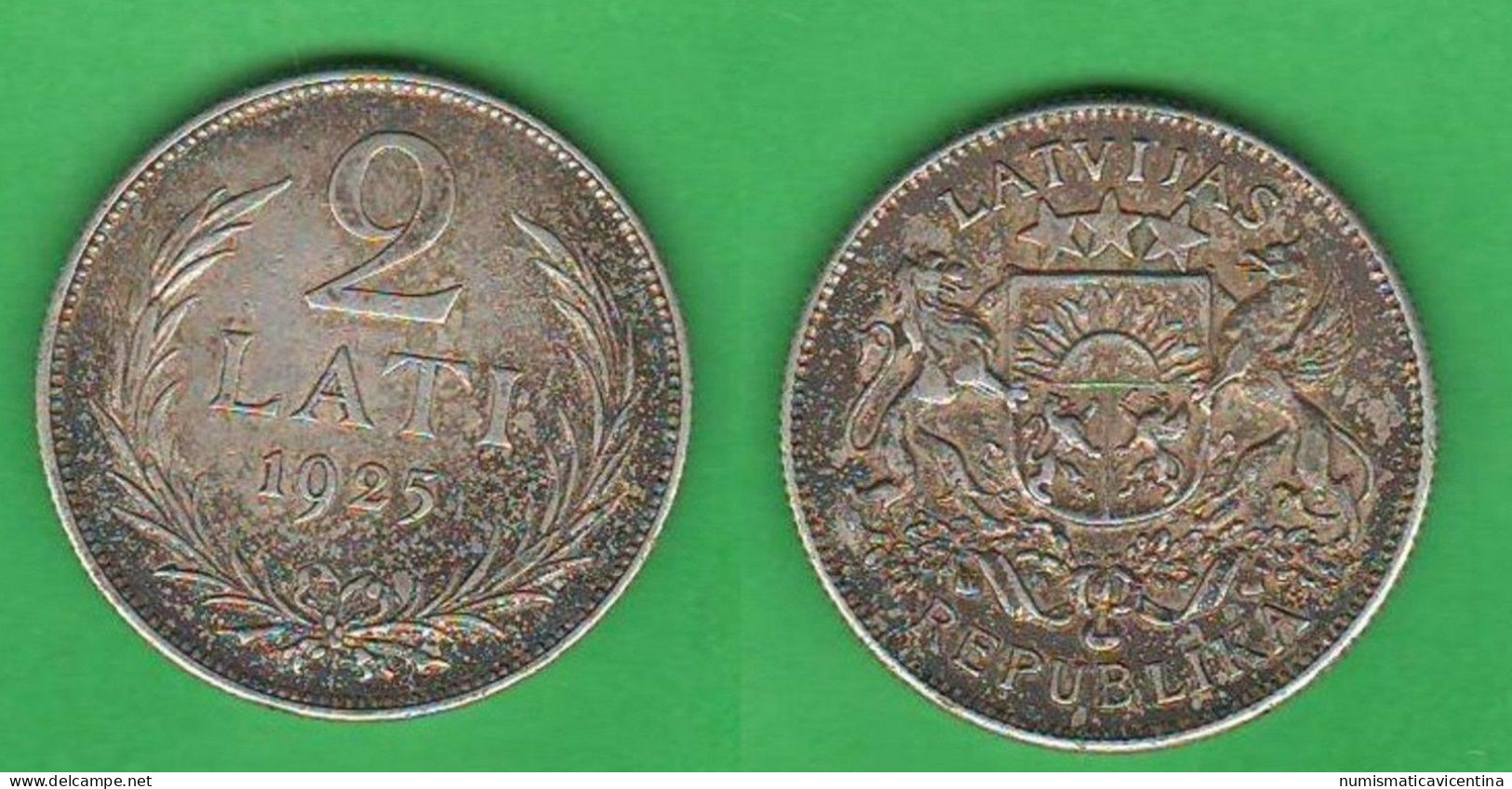 Lettonia 2 Lati 1925 Latvia Latvija Lettonie Silver Coin - Latvia