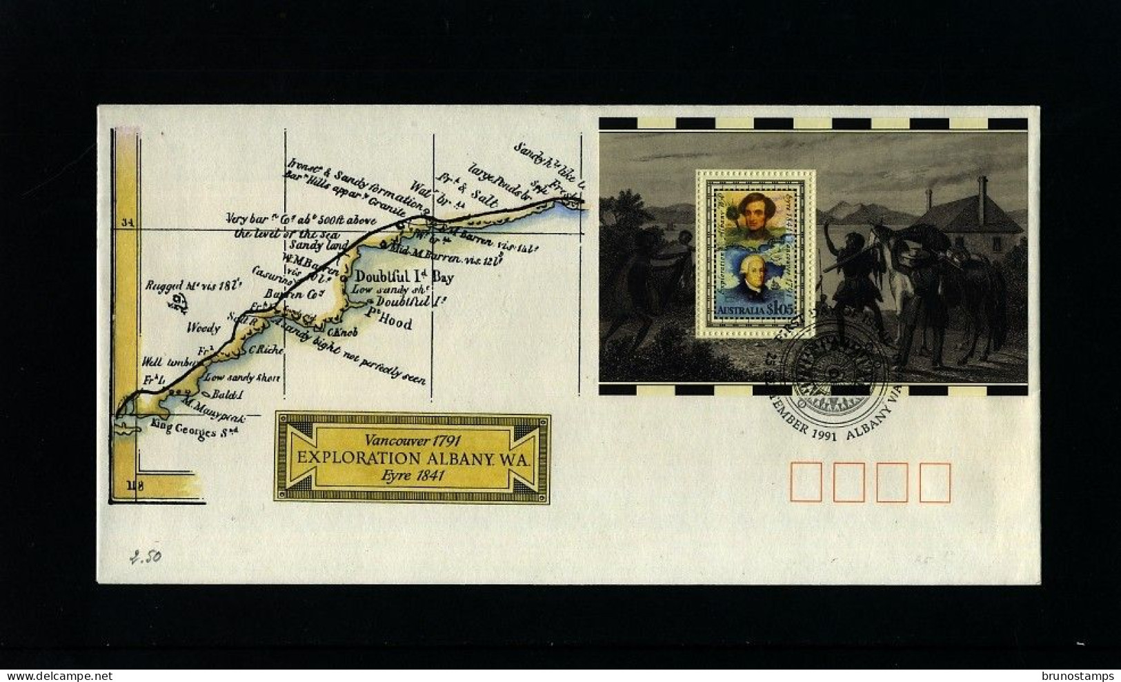 AUSTRALIA - 1991  EXPLORATION OF ALBANY   MS  FINE USED ON FDC - Blocchi & Foglietti