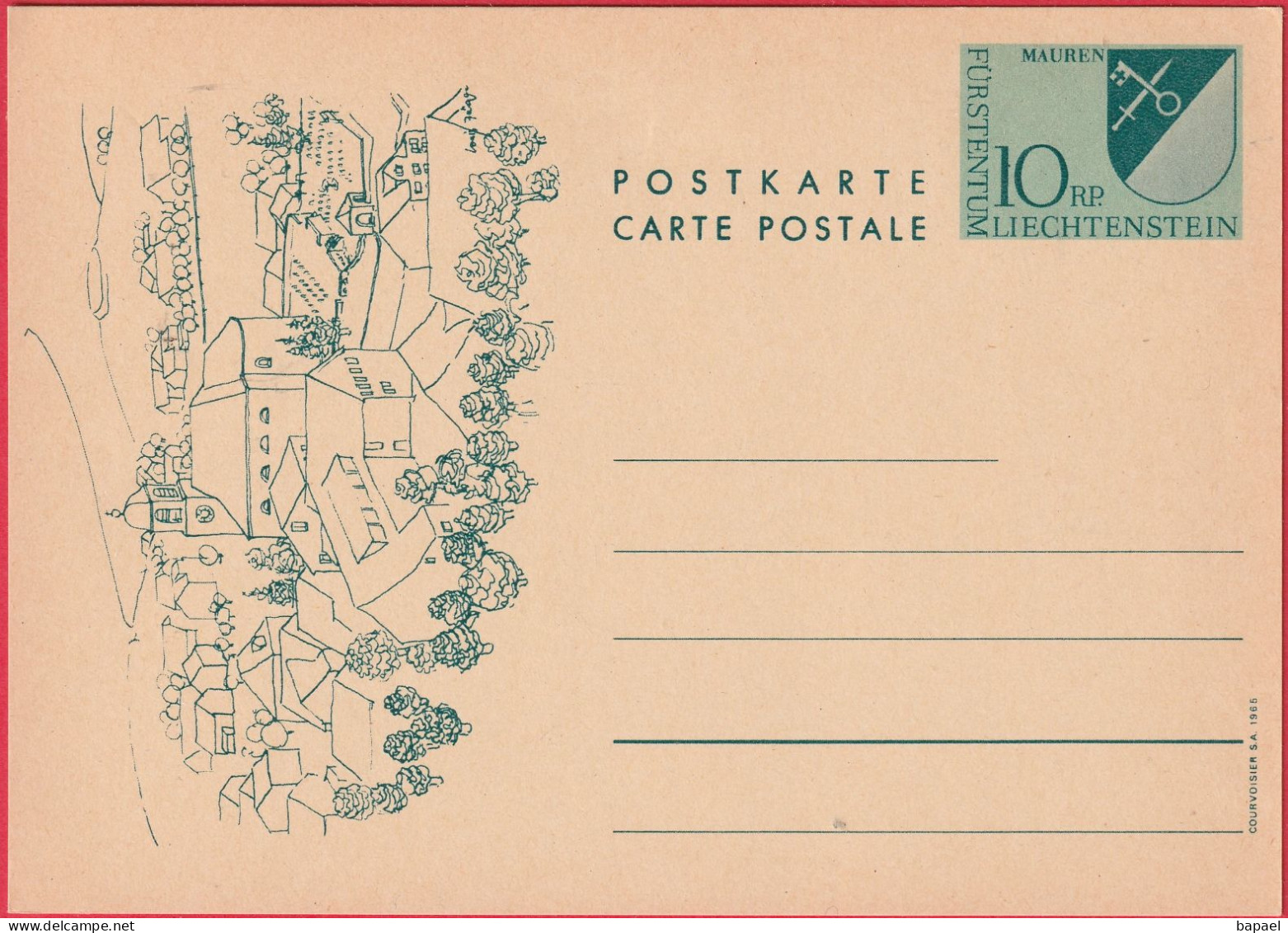 Entier Postal (CP) - Mauren (Liechtenstein) (1965) - Fürstentum - Postwaardestukken