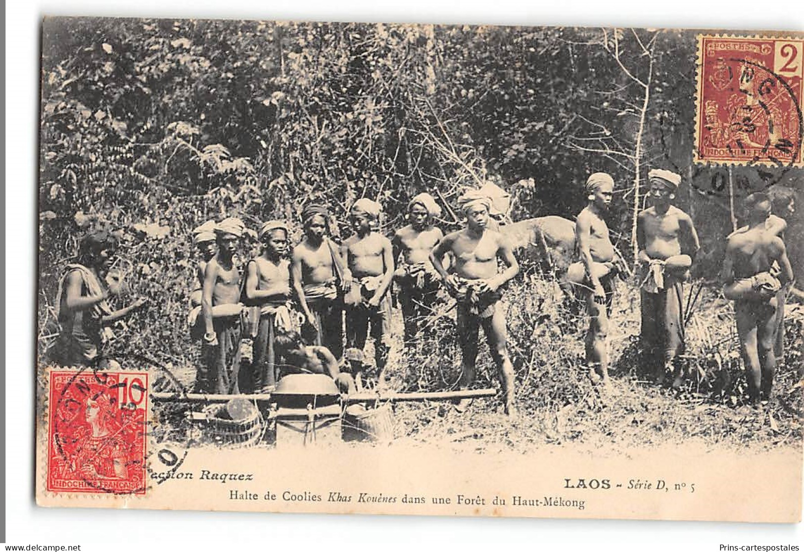 CPA Laos Halte De Coolies Khas Kouènes Dans Une Forêt Du Haut-Mékong - Laos