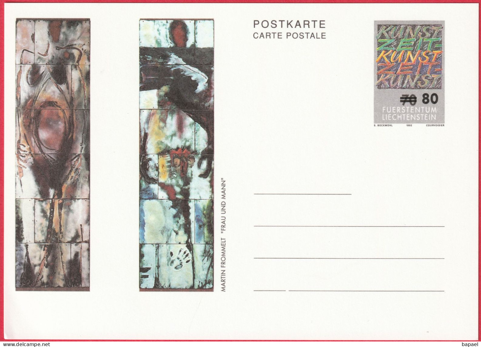 Entier Postal (CP) Liechtenstein (1992) - ''Frau Und Man'' De Martin Frommelt - Postwaardestukken