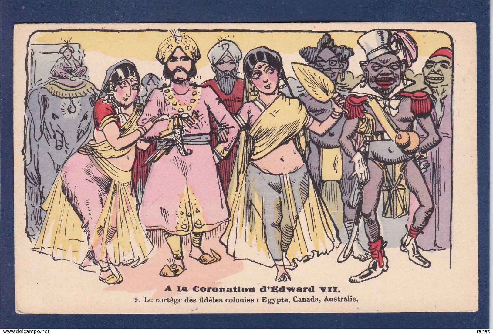 CPA EGYPTE Caricature Satirique Non Circulé Inde Angleterre - Other & Unclassified