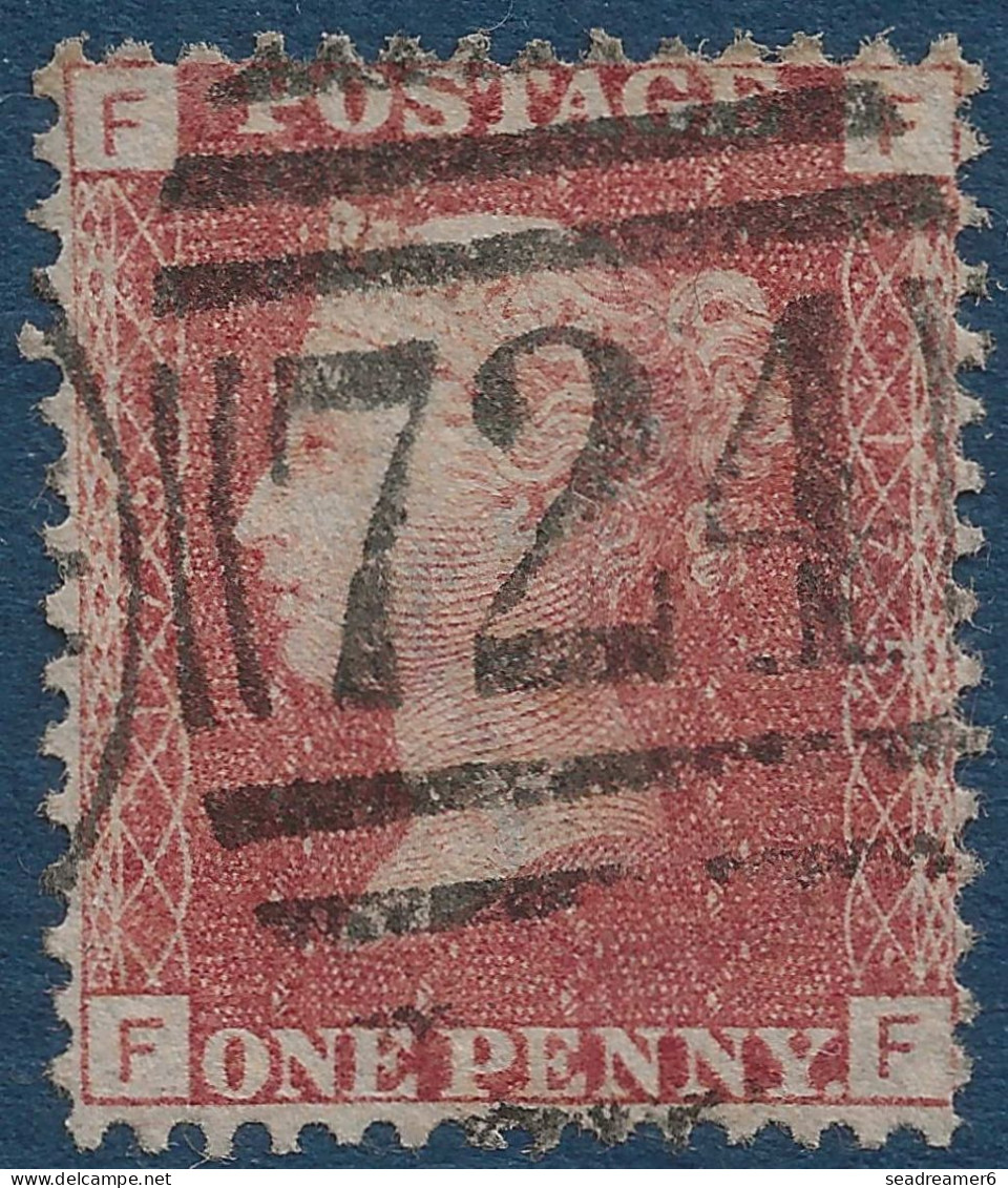 Grande Bretagne N°26 1 Pence Rose Brun Rouge (PL175 Pos FF/FF) Oblitéré Killer 724 SUPERBE ! - Used Stamps