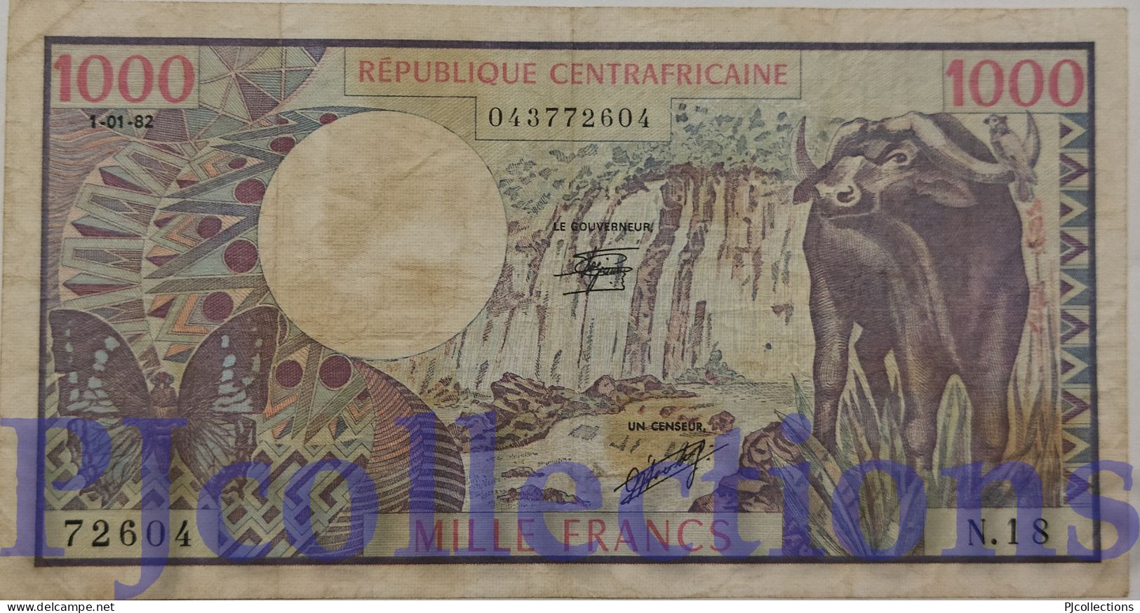 CENTRAL AFRICA REPUBLIC 1000 FRANCS 1982 PICK 10 VF - Repubblica Centroafricana